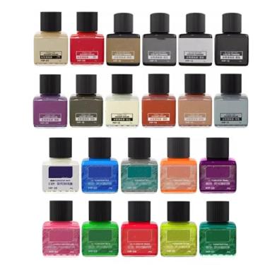 Imagem de Tinta para painel à base de água MP-10~MP-29 40 g para painel de tinta de construção de modelos, cor de destaque de linha (Hobby Tools) (tinta de caneta regular (12 frascos) + tinta fluorescente (10