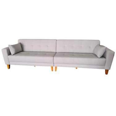 Imagem de Sofá  Gianni Bipartido Tecido Acquablock Pé Trapézio Claro  300cm - 4R