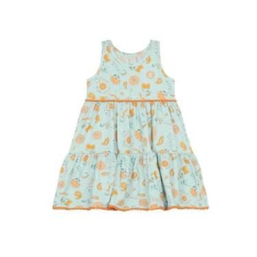 Imagem de Vestido infantil menina de florzinhas Brandili -Verde, Verde, 6