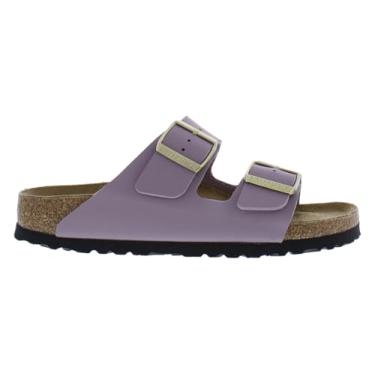Imagem de Birkenstock Sandália unissex adulta Arizona Slide, Roxo desbotado/roxo, 6 Narrow Women/4 Narrow Men