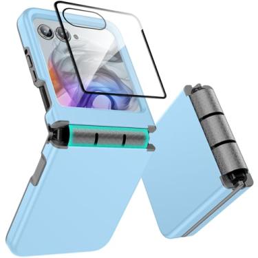 Imagem de Tccvayar Capa para Motorola Razr 2025/2024 com protetor de tela, proteção de dobradiça [suporta carregamento sem fio], capa fina de camada dupla de TPU macio e policarbonato rígido, antiarranhões para