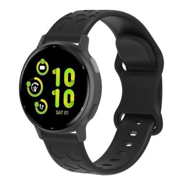 Imagem de Pulseira de relógio de silicone com estampa de leopardo xDfind de 18 mm (preto)