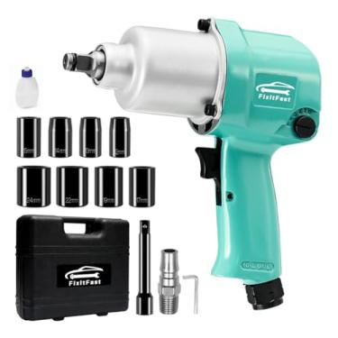 Imagem de FINYQBET Chave de Impacto Pneumática de 1/2 Polegada, 8 Soquetes, 530 ft-lbs de Torque, 7500 RPM, Pistola de Impacto Pneumática, para Reparo de Automóveis e Oficinas