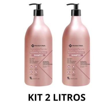 Imagem de Kit 2 frascos shampoo importado apogee serie members mark 1l  hidrataç