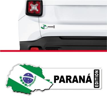 Imagem de Adesivo Emblema Resinado Estado Paraná Edition Branco