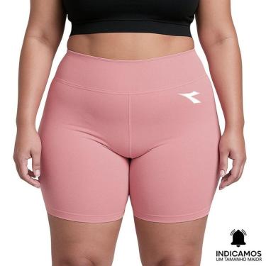 Imagem de Bermuda de Compressão Diadora Small Logo Plus Size Feminina - Rosa G4-Feminino
