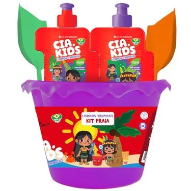 Imagem de Cia. da natureza, Kit praia Infantil, Shampoo e Condicionador, Para cabelos Finos e Delicados, Lisinhos Tropicais, Vegano, 2 X 250ml - FL