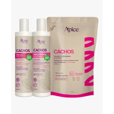 Imagem de Kit Shampoo, gelatina e Refil Ativador Cachos Apice