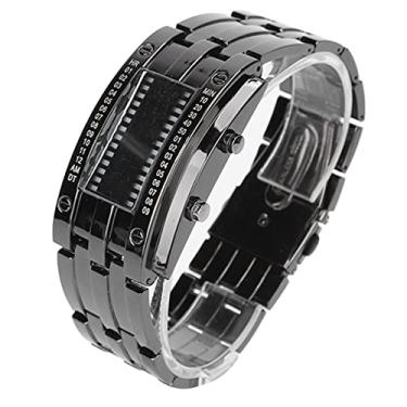 Imagem de Cryfokt Relógio Masculino Elegante Led à Prova D'água, Relógio de Negócios para Ambientes Com Pouca Luz, Presente para Homens, Liga de Ouro Rosa, 1 Peça (Cor da arma masculina)