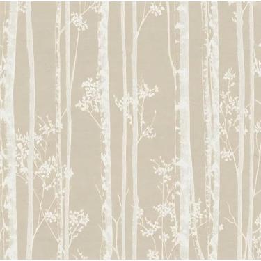 Imagem de Vinjiasin Papel de parede moderno de galhos de árvores, papel de parede autoadesivo removível para cozinha, armários, quarto, banheiro, parede de destaque 45 x 508 cm