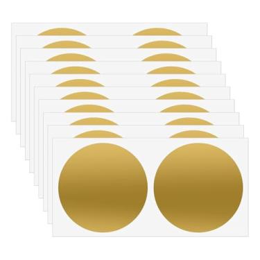 Imagem de 100 peças de adesivos redondos de 5 cm para arranhar círculos, etiquetas pequenas para arranhar, cartões, autoadesivos, etiquetas de raspar, adesivos de bilhetes de sorteio, dourados