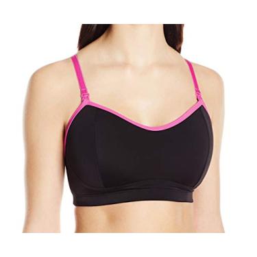 Imagem de LEADING LADY Sutiã esportivo feminino de amamentação, Preto/rosa, M