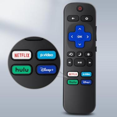 Imagem de Substituição do controle remoto Roku TV, compatível com Smart TVs TCL Roku/Hisense Roku/Onn Roku/Sharp Roku/Philips Roku (não para Roku Stick, Box, Premiere e Players)