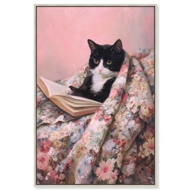 Imagem de Decoração de parede para animais de estimação Cat Nap Chapter IV da Art Remedy, moldura prata, 40,6 x 61 cm