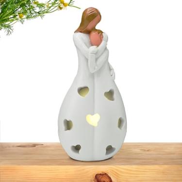 Imagem de Porta-velas de figura feminina, estatueta de porta-velas | Decoração de figura de suporte de tealight de resina com vela LED cintilante - Ornamento de mesa para decoração de casa