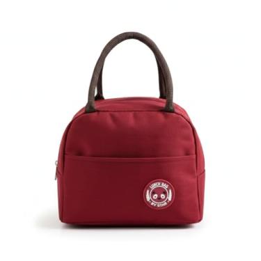 Imagem de Bolsa Térmica Portátil Impermeável, Tecido Oxford, 13 x 21 x 23 cm, 4 Litros, com Isolamento Térmico, para Marmita e Lancheira COR VEMELHO