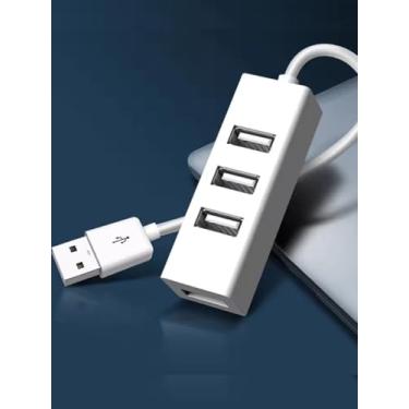 Imagem de Hub USB 2.0, divisor de hub USB de 4 portas, adaptador USB de 4 portas, para laptop, ultra book, MacBook Air, tablet PC Windows 10 e mais