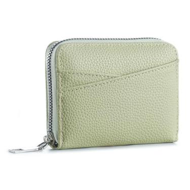 Imagem de Bolsa de moedas com vários compartimentos, bolsa de cartão de grande capacidade, carteira de órgão para homens e mulheres, 13 compartimentos, 1 bolso para moedas, Verde Matcha, Tendência