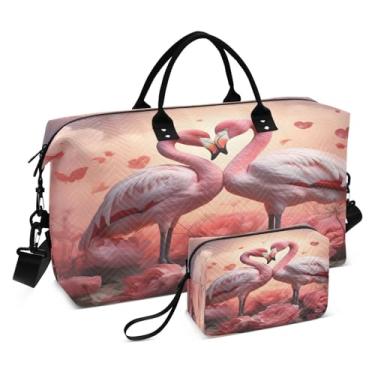 Imagem de CEBUGI Bolsa feminina acolchoada flamingo, grande, bolsa de viagem de fim de semana, bolsas hospitalares para trabalho de parto e parto
