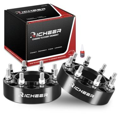 Imagem de Richeer Espaçadores de roda Hubcentric 8x170 para 2005-2025 F250 F350 Super Duty, 5.1 cm 8x170mm espaçador de roda com pinos 14x1,5 e furo central de 125 mm