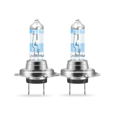 Imagem de Lâmpada Halógena de Farol H7 12V 55W 6500K PX26d Luz Branca, Lâmpadas Automotivas H7, Ampolas de Xenônio, Adequadas para Faróis de Automóveis, Pacote com 2 Unidades