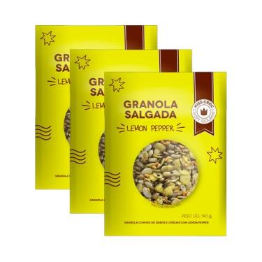 Imagem de Kit 3X: Granola Crispy Lemon Pepper Sachê Miss Croc 140g
