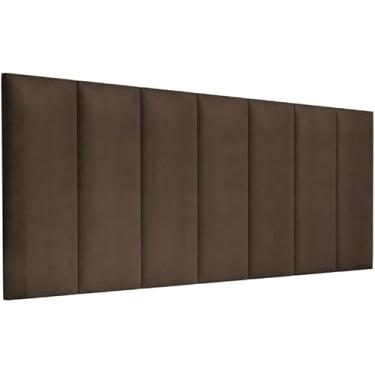 Imagem de Cabeceira Painel Imperial Estofada Suspensa Suede Casal 1,40m (Marrom)