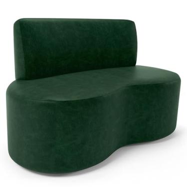 Imagem de Sofá 2 Lugares Orgânico Para Sala de Estar Living Larissa L02 Couríssimo Verde - Lyam Decor