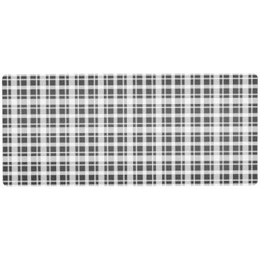 Imagem de Tapete de mouse xadrez chique preto branco para jogos e escritório, tapete de mesa grande, 89,9 x 39,9 cm, superfície lisa e antiderrapante