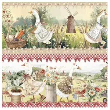 Imagem de Tecido Tricoline Digital Barrado Rancho dos Gansos 100% Algodão