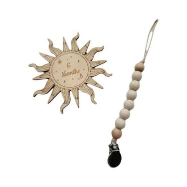 Imagem de Clipe De Chupeta De Silicone Cor Madeira Para Bebê, Mordedor Infantil,