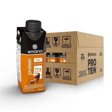 Imagem de Kit 12 Bebida Láctea Zero Lactose Caramel Coffee 23g 250ml Emana