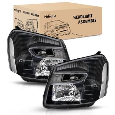 Imagem de Nilight Conjunto de farol compatível com Chevy Equinox SUV OE 2005 2006 2007 2008 2009 Faróis de substituição estilo OE, preto, refletor transparente, lado do passageiro e do motorista