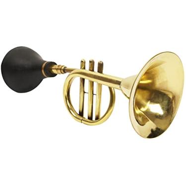 Imagem de IBA Indianbeautifulart Buzina de Bugle de latão vintage buzina de palhaço retrô buzina de ar de metal com lâmpada de apertar para carro antigo - táxi - carrinho de golfe