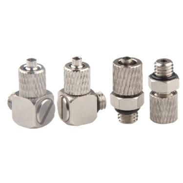 Imagem de SRDRK 5 peças mini mangueira de encaixe de tubo pneumático OD 3 mm 4 mm 5 mm 6 mm rosca macho M3 M4 M5 M6 cobre reto/conector rápido tipo cotovelo (mangueira OD 4 mm - M5, PC)