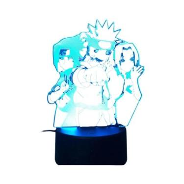 Imagem de Luz Noturna LED 3D Naruto Uzumaki Kakashi Hatake Itachi Uchiha Com 7/1