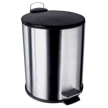 Imagem de Lixeira Com Pedal Lix2287-pt Em Inox E Pp 5l Euro Home Preto Com Inox