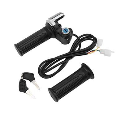 Imagem de Generic Conjunto de Chave de Bloqueio do Acelerador Giratório de Bicicleta Elétrica 48V Com Indicador LED - Punhos Ergonômicos do Guiador para Retenção Antiderrapante