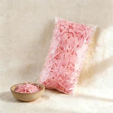 Imagem de 200 g (7 oz) Enchimento de papel enrugado grama almofada serpentina de papel para caixa de presente e cesta no Natal casamento aniversário (rosa claro)