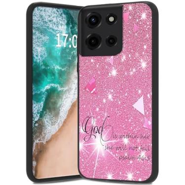 Imagem de WZCJDHMJ Capa para Motorola Moto G 5G 2025, capa traseira fina de silicone flexível e macio resistente a TPU antiderrapante com absorção de choque para Moto G 5G 2025-glitter rosa