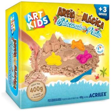 Imagem de Kit Areia Mágica Cinética Brincando Na Praia 400g - Acrilex