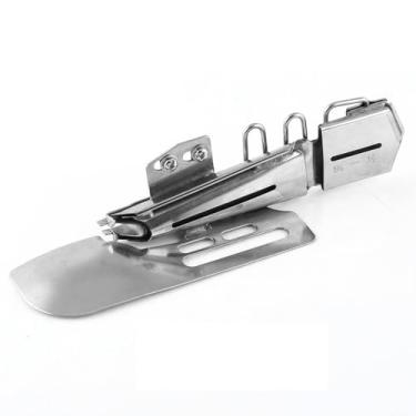 Imagem de Pasta de costura plana para encadernação fichário de metal para máquinas de bloqueio plano de agulha 2/3 Guia de fita de viés para acabamento de borda de vestuário (1-3/20.3 cm-1/5.1 cm)