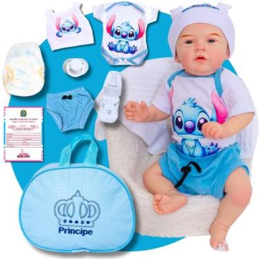 Imagem de Boneco Reborn Bebê Menino Mary Realista Stitch Original Corpinho Em Si