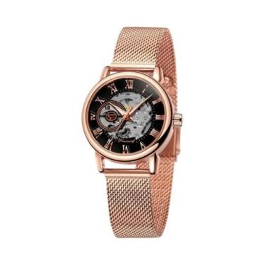 Imagem de Relógio Mecânico Feminino Forsining 099L Com Corda Manual E Pulseira D
