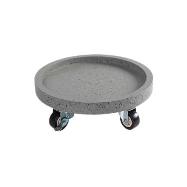 Imagem de Pires de plantas Palete redondo para plantas com bandejas coletoras de gotejamento rodas, pires para vasos flores resina sintética(Gray,XX-Large)