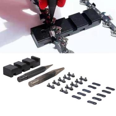 Imagem de Yunseity Disjuntor de Motosserra de Bolso, Com 10 Conjuntos de Kit de Reparo de Elo de Junta de Corrente de Motosserra, Compatível Com LP de 1/4 pol., 3/8 pol., 325 ., 3/8 ., 404