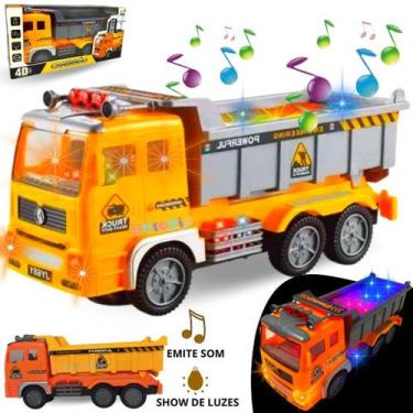Imagem de Caminhão De Construção Brinquedo Carrinho Com Luz Som - Europio