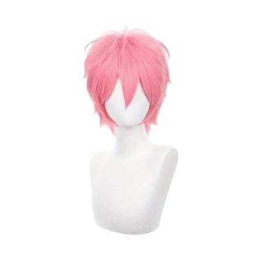 Imagem de Peruca De Cosplay Curta Rosa Com Pontas Espinhosas E Fofas, Resistente