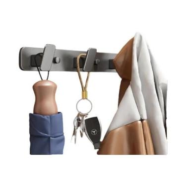 Imagem de Cabideiro De Parede Preto Com 5 Ganchos Para Pendurar Chapéus, Chaves,