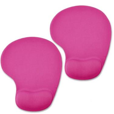 Imagem de Mouse pad com suporte de pulso, 2 unidades de mousepad ergonômico com descanso de pulso, mouse pad para jogos com base de poliuretano antiderrapante, alívio da dor, para laptop de computador de
